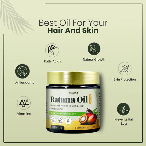 BeepWell Cold-Pressed Batana Oil – 100% Natural, Raw & Unrefined – Pack of 2