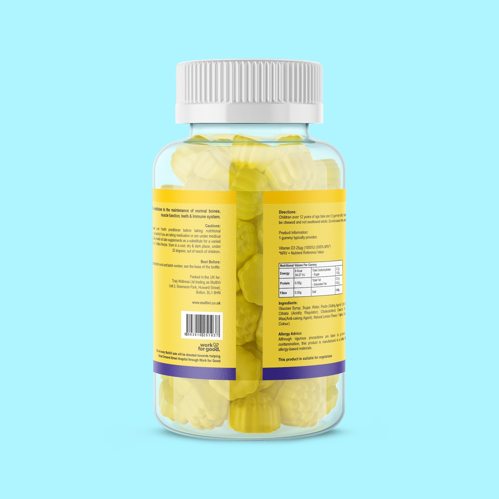 Vitamin D3 Gummies - Lemon Flavour (For Kids)